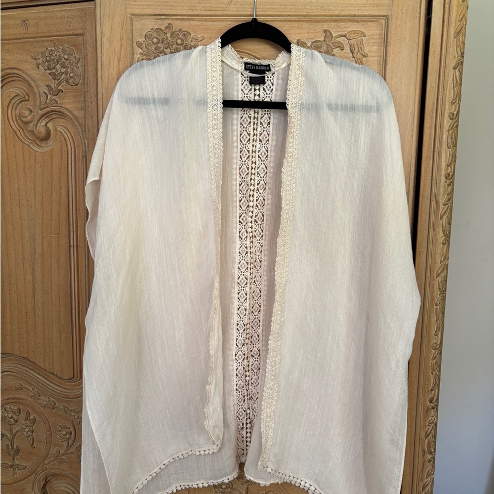Steve Madden Cream Lace Cardigan